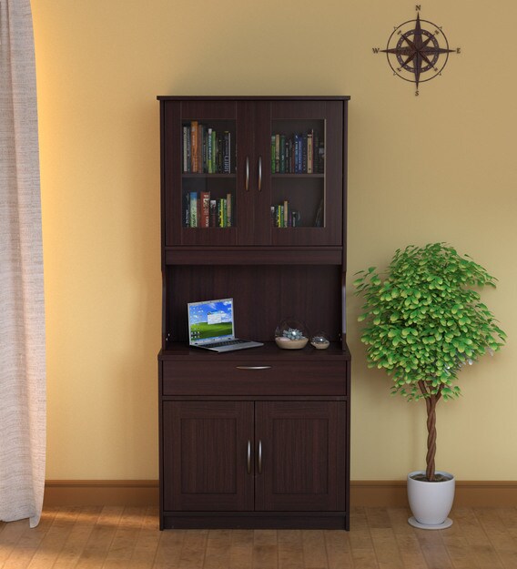 Buy Libya Crockery Unit In Walnut Finish By Hometown Online Hutch Cabinets Hutch Cabinets Furniture Pepperfry Product