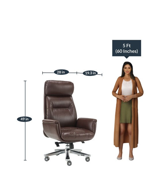 Buy Lincoln Executive Chair In Brown Colour By Durian Online High Back Executive Chairs Chairs Furniture Pepperfry Product
