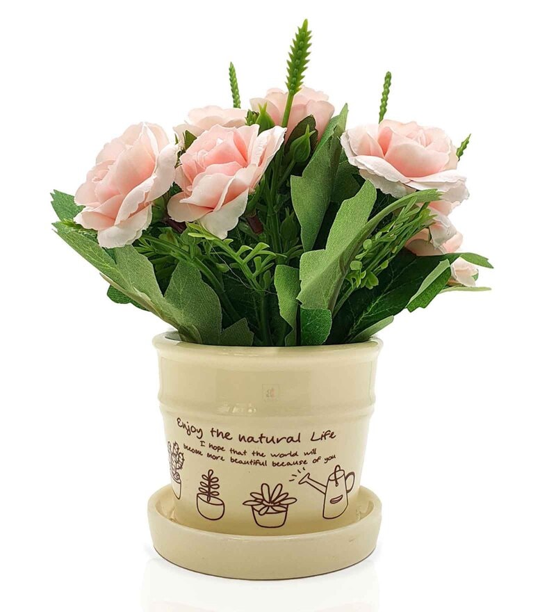 Buy Pink Fabric Light Bunch Artificial Flowers Online Artificial