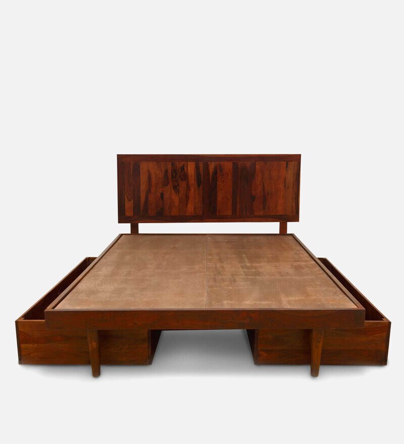 Buy Line Queen Size Bed In Honey Finish By Sleepx Online Contemporary