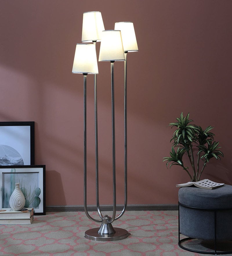 pink and chrome floor lamp