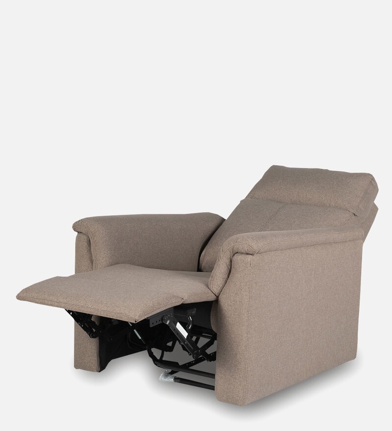 Buy Lixo 1 Seater Fabric Manual Recliner in Mushroom Colour by Neudot ...