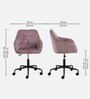 Liam Velvet Guest Chair In Pink Colour