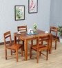 Liana Sheesham Wood 4 Seater Dining Set In Natural Teak Finish