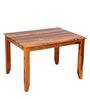 Liana Sheesham Wood 4 Seater Dining Set In Natural Teak Finish