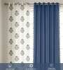 Liberty Blue & Aura Indigo Printed Cotton Curtains for Window Pack of 3