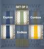 Liberty Blue & Aura Indigo Printed Cotton Curtains for Window Pack of 3