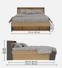 Libra Queen Size Bed in Grey Finish With Box Storage