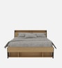 Libra Queen Size Bed in Grey Finish With Box Storage