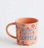 Life Begins 300ml Orange Ceramic Coffee Mug