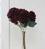 Life like Hydrangea Flower Bunch with 6 Flower Heads (Maroon)