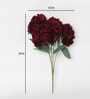 Life like Hydrangea Flower Bunch with 6 Flower Heads (Maroon)