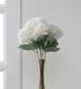 Lifelike Hydrangea Flower Bunch with 5 Flower Heads (White)