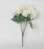 Lifelike Hydrangea Flower Bunch with 5 Flower Heads (White)