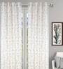Beige Floral Polyester Blend 7 Ft Light Filtering Eyelet Door Curtain