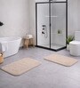 Light Beige Absorbent and Quick-Dry Polyester Bath Mats 30x45 cm