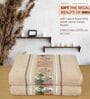 Light Beige Cotton Printed  460 GSM Bath Towels Pack of 2