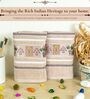Light Beige Cotton Printed  460 GSM Hand Towels Pack of 2