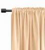 Light Beige lightweight Satin Solids 5ft Light Filtering Rod Pocket Window Curtains (2 Pcs)