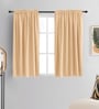 Light Beige lightweight Satin Solids 5ft Light Filtering Rod Pocket Window Curtains (2 Pcs)