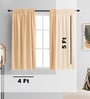 Light Beige lightweight Satin Solids 5ft Light Filtering Rod Pocket Window Curtains (2 Pcs)
