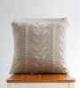 Light Beige Melange 100% Cotton Classical 18X18 Inches Knitted Cushion Cover