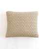 Light Beige Melange 100% Cotton Criss Cross 18X18 Inches Knitted Cushion Cover
