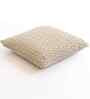 Light Beige Melange 100% Cotton Criss Cross 18X18 Inches Knitted Cushion Cover