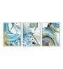 School of Make Up Blue Canvas Framed Art Panels Set of 3