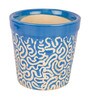 Light Blue Ceramic Ashwani Design With Rd Print Small Planter