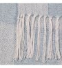 Light Blue Cotton And Chenille Checkered 50X60 Inches Throw