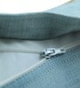 Light Blue Textured Cotton Blend 20 x 12 Inches Cushion Cover
