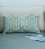 Light Blue Textured Cotton Blend 20 x 12 Inches Cushion Cover