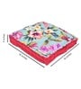 Light Blue Cotton Floral 16x16 inches Floor Cushion