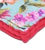 Light Blue Cotton Floral 16x16 inches Floor Cushion
