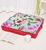 Light Blue Cotton Floral 16x16 inches Floor Cushion
