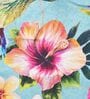 Light Blue Cotton Floral 16x16 inches Floor Cushion