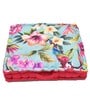 Light Blue Cotton Floral 16x16 inches Floor Cushion