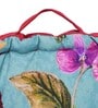 Light Blue Cotton Floral 16x16 inches Floor Cushion