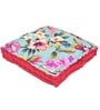 Light Blue Cotton Floral 16x16 inches Floor Cushion