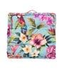 Light Blue Cotton Floral 20x20 inches Floor Cushions (Set of 2)