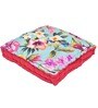 Light Blue Cotton Floral 20x20 inches Floor Cushions (Set of 2)