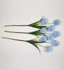 Light Blue Fabric Decorative Artificial BallMum Flowers Set of 3