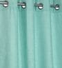 Light Blue Polyester Solid 9ft Room Darkening Eyelet Long Door Curtain