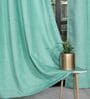 Light Blue Polyester Solid 9ft Room Darkening Eyelet Long Door Curtain