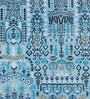 Light Blue Traditional Polyester 3 ft x 5 ft Machine Made Carpet