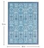 Light Blue Traditional Polyester 4 ft x 6 ft Machine Made Carpet