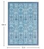 Light Blue Traditional Polyester 6 ft x 9 ft Machine Made Carpet