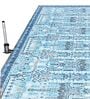 Light Blue Traditional Polyester 6 ft x 9 ft Machine Made Carpet