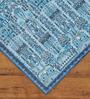 Light Blue Traditional Polyester 6 ft x 9 ft Machine Made Carpet